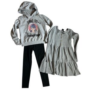 Girls Miraculous Ladybug changing sequin hoodie & waffle knit dress  6/7